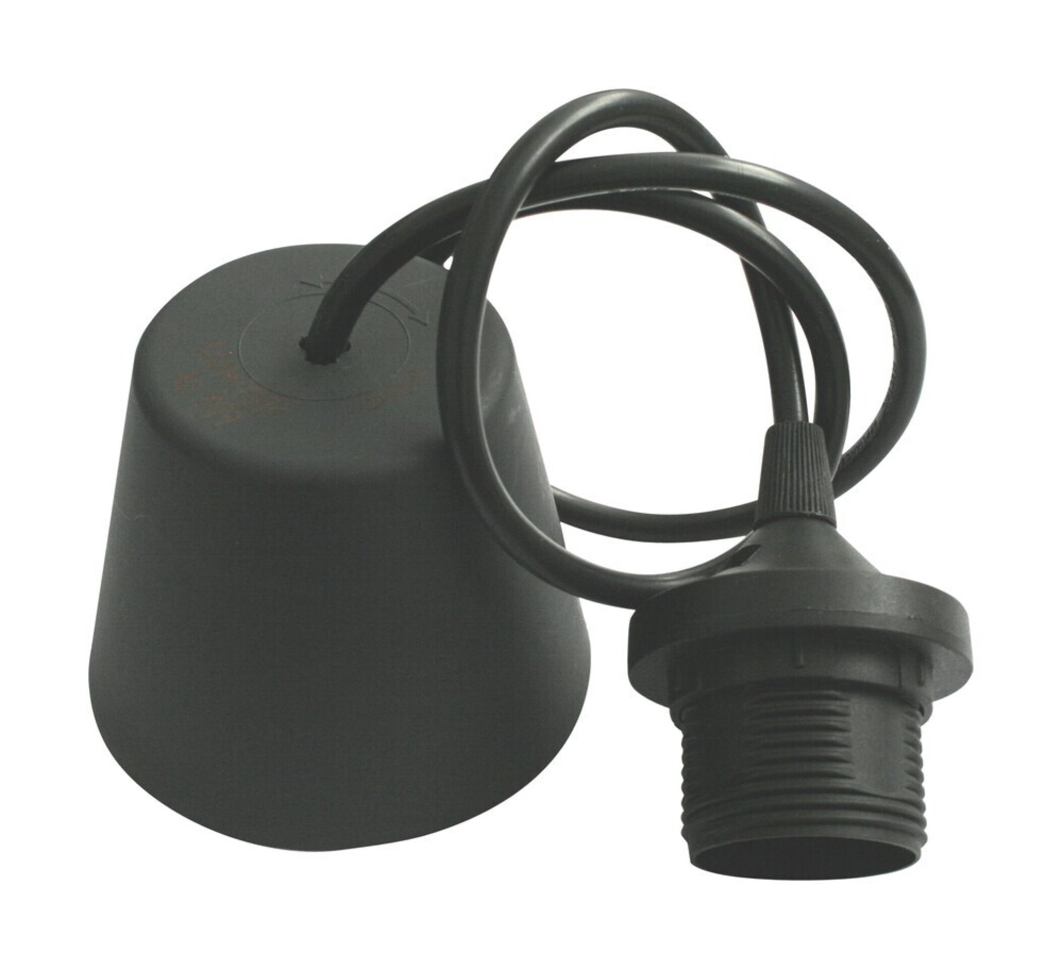 Colgante lampara E27, negro, 1 metro, trenzado - 1