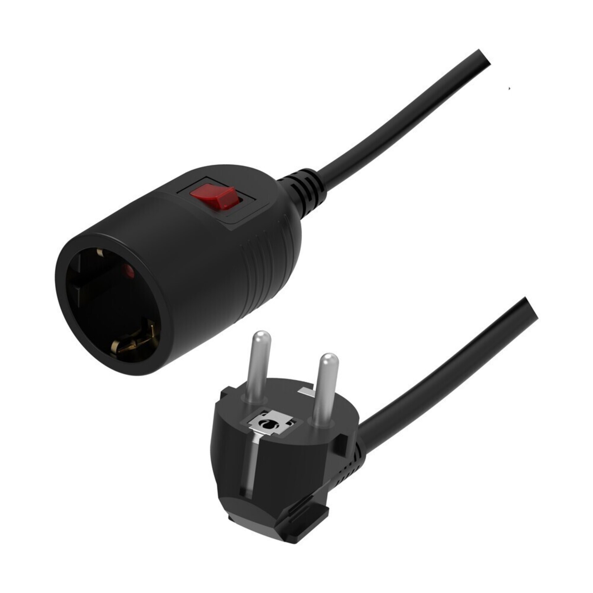 Prolongador 2 metros con Interruptor, negro - 1