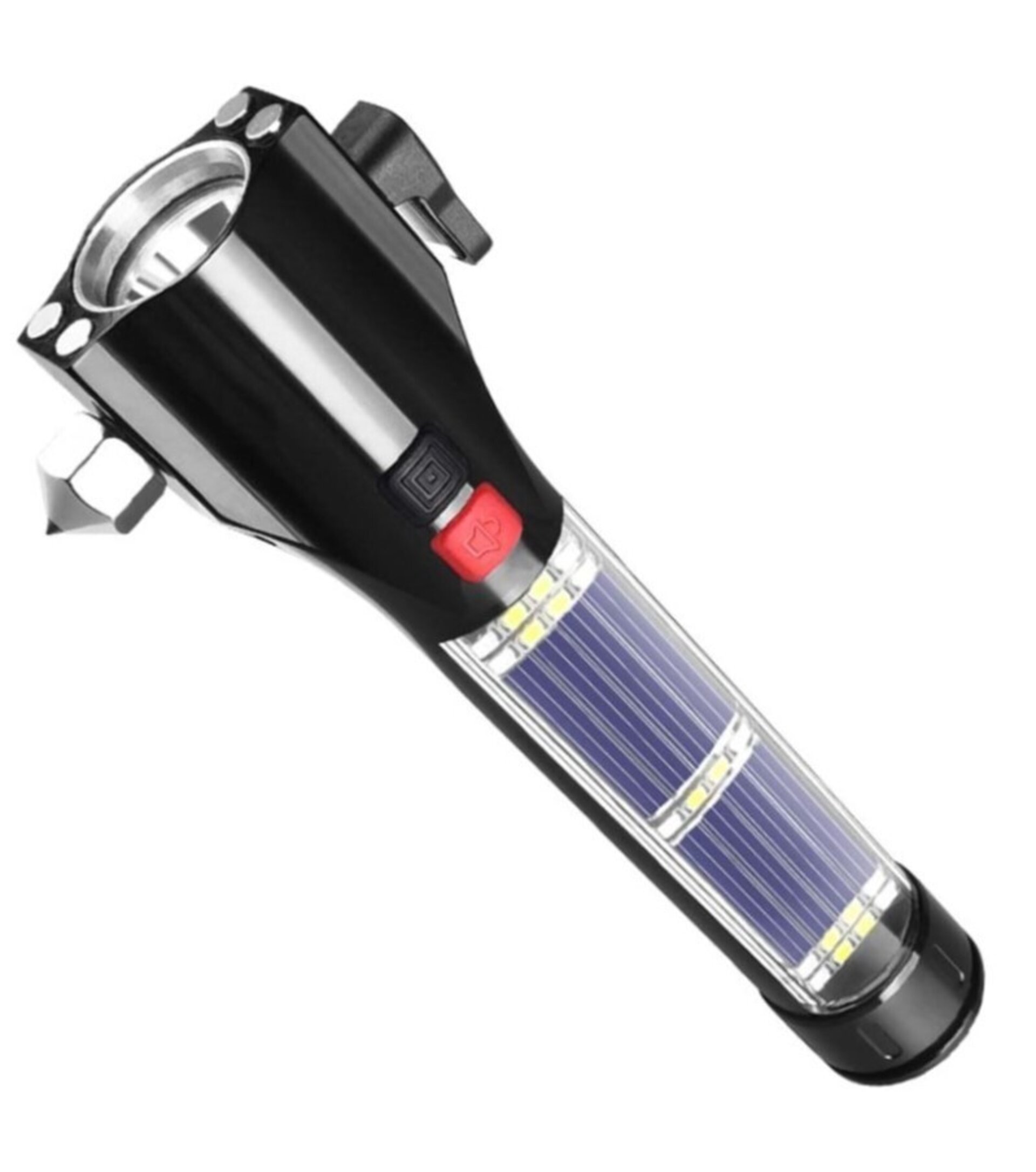 Linterna Solar, power bank, martillo y corte emergencia cinturon de vehiculo. - 1