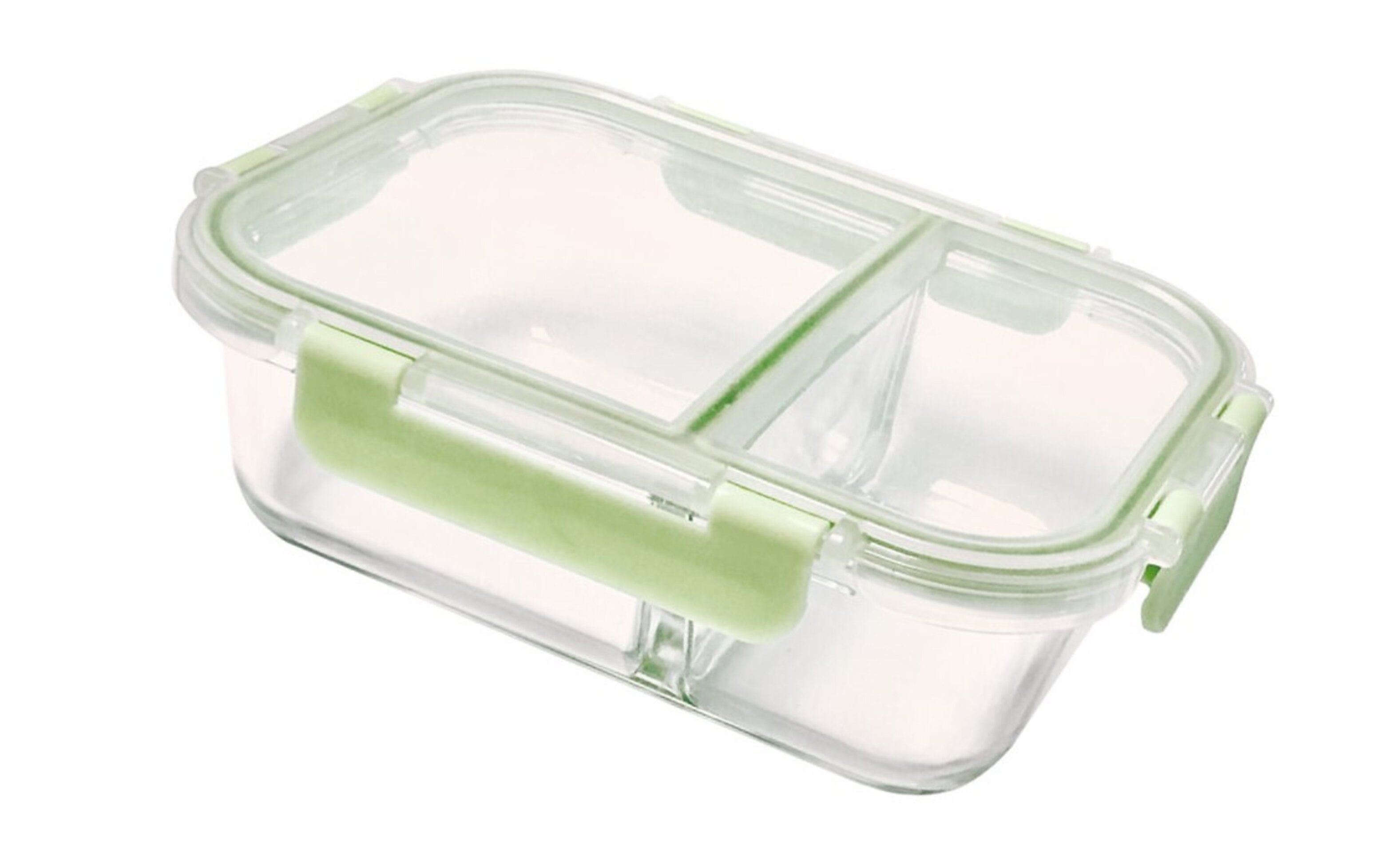 Recipiente hermético de cristal, doble compartimento, micro-ondas, horno, 860ml - 1