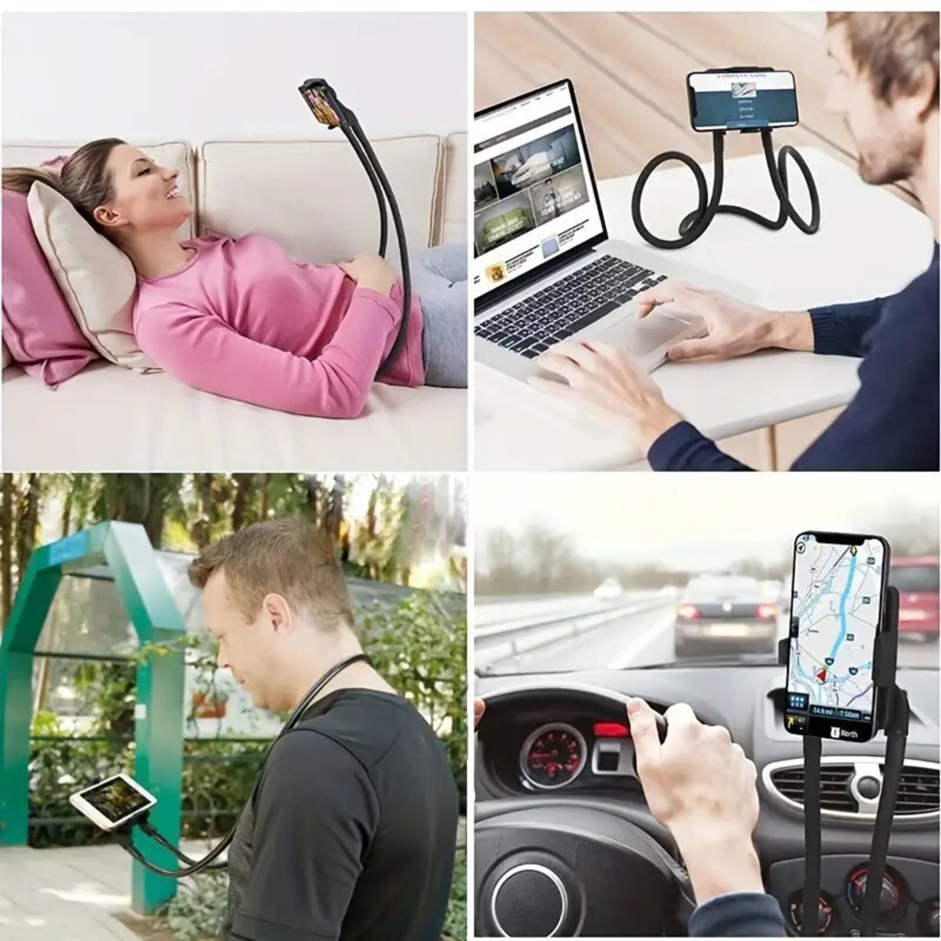 Soporte movil para cuello, flexible, para moviles de hasta 7" - 2