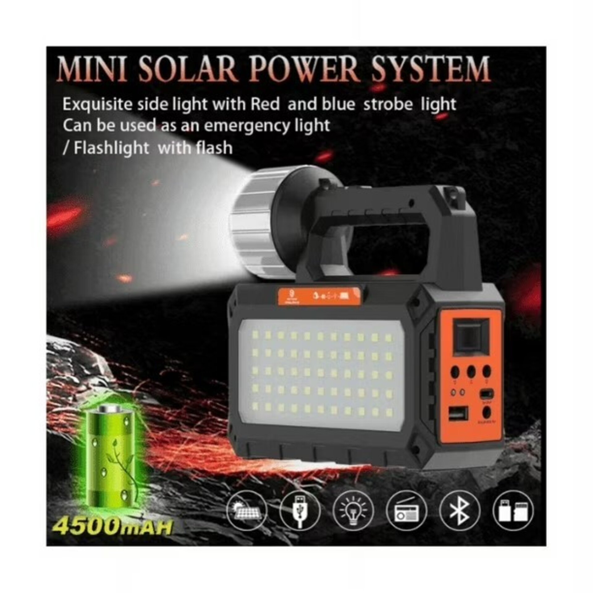 Kit Solar Emergencia Camping+bombillas+linterna+usb+radio - 3