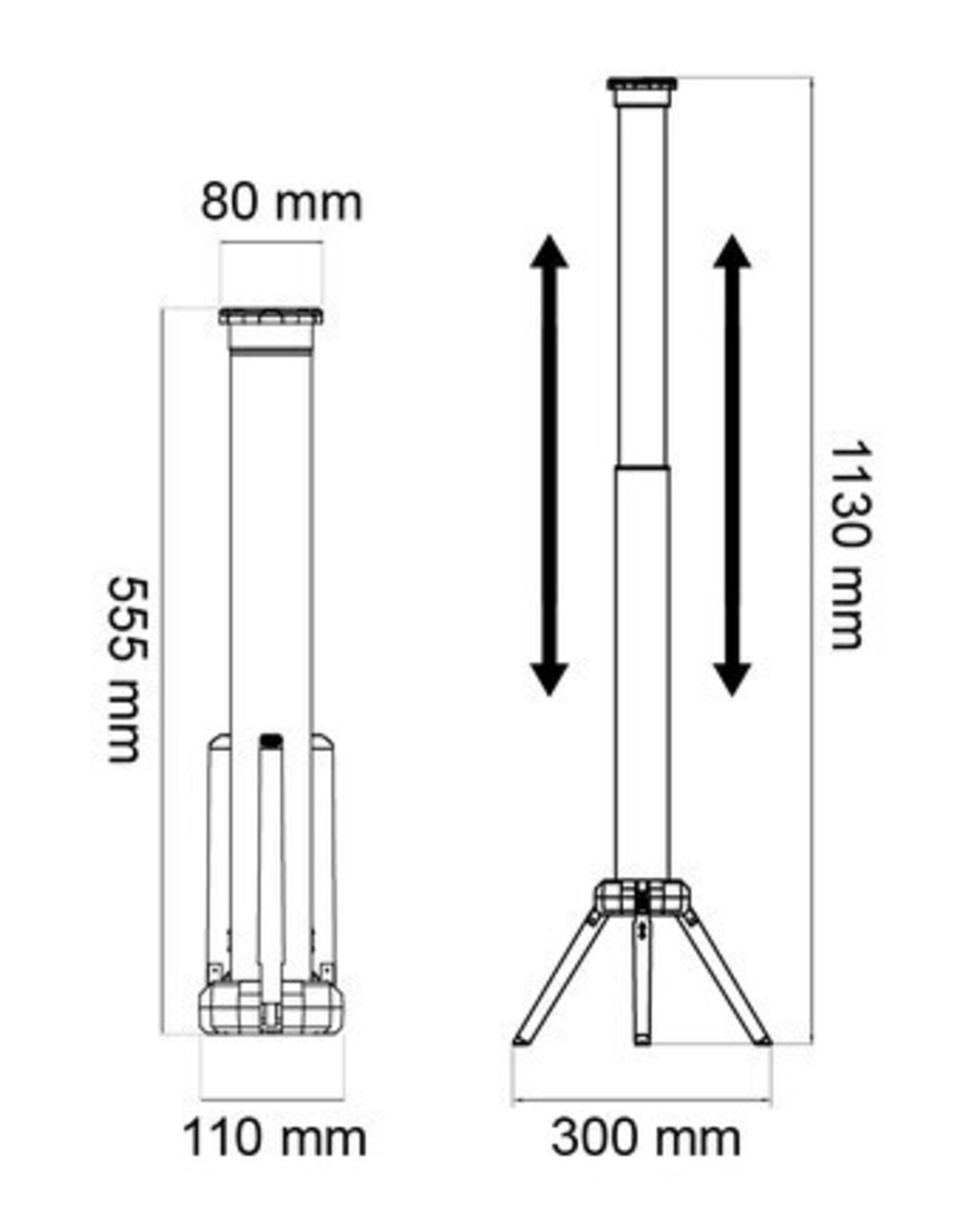 Linterna led 20w, torre de trabajo tubular 360º. IP44 - 2
