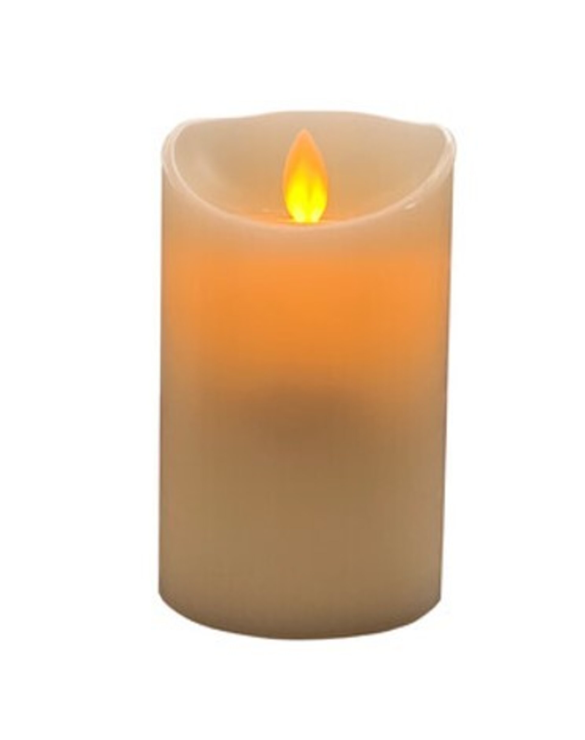 Vela led cera decorativa 12,5cm, marfil, recubrimiento de cera, pilas - 1