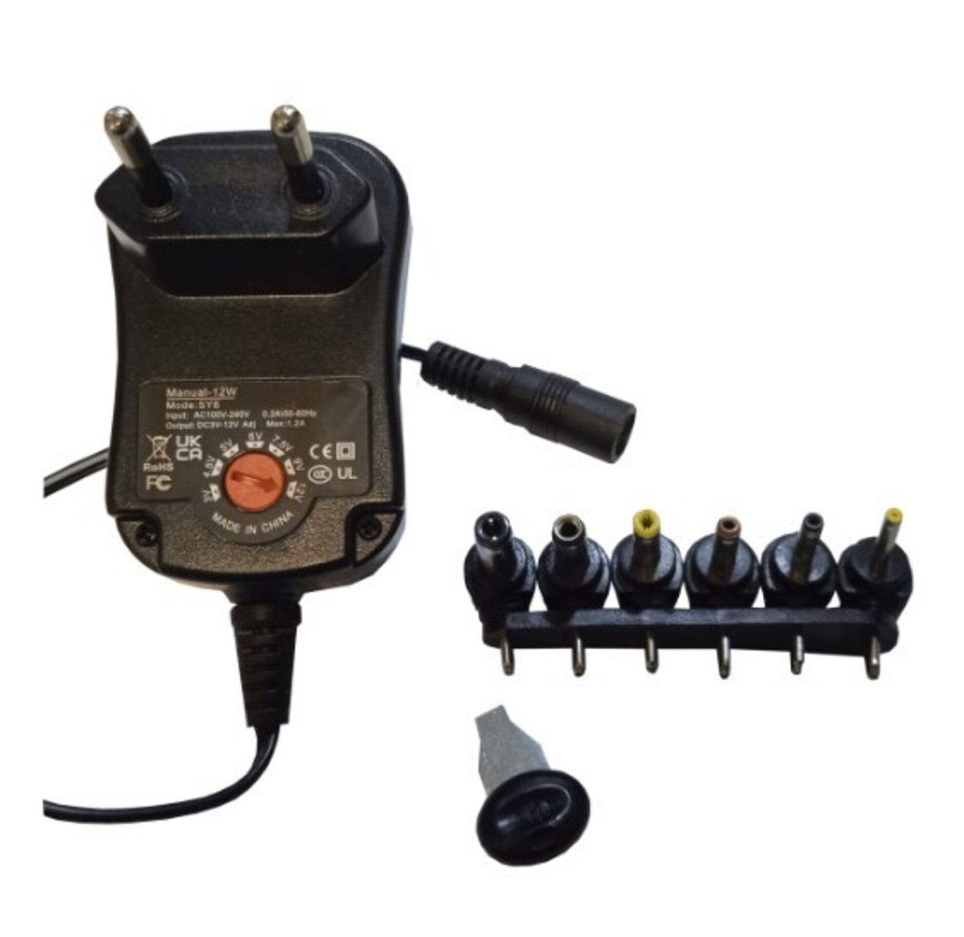 Alimentador electrónico regulable de 3 a 12VDC, 1,2A - 1