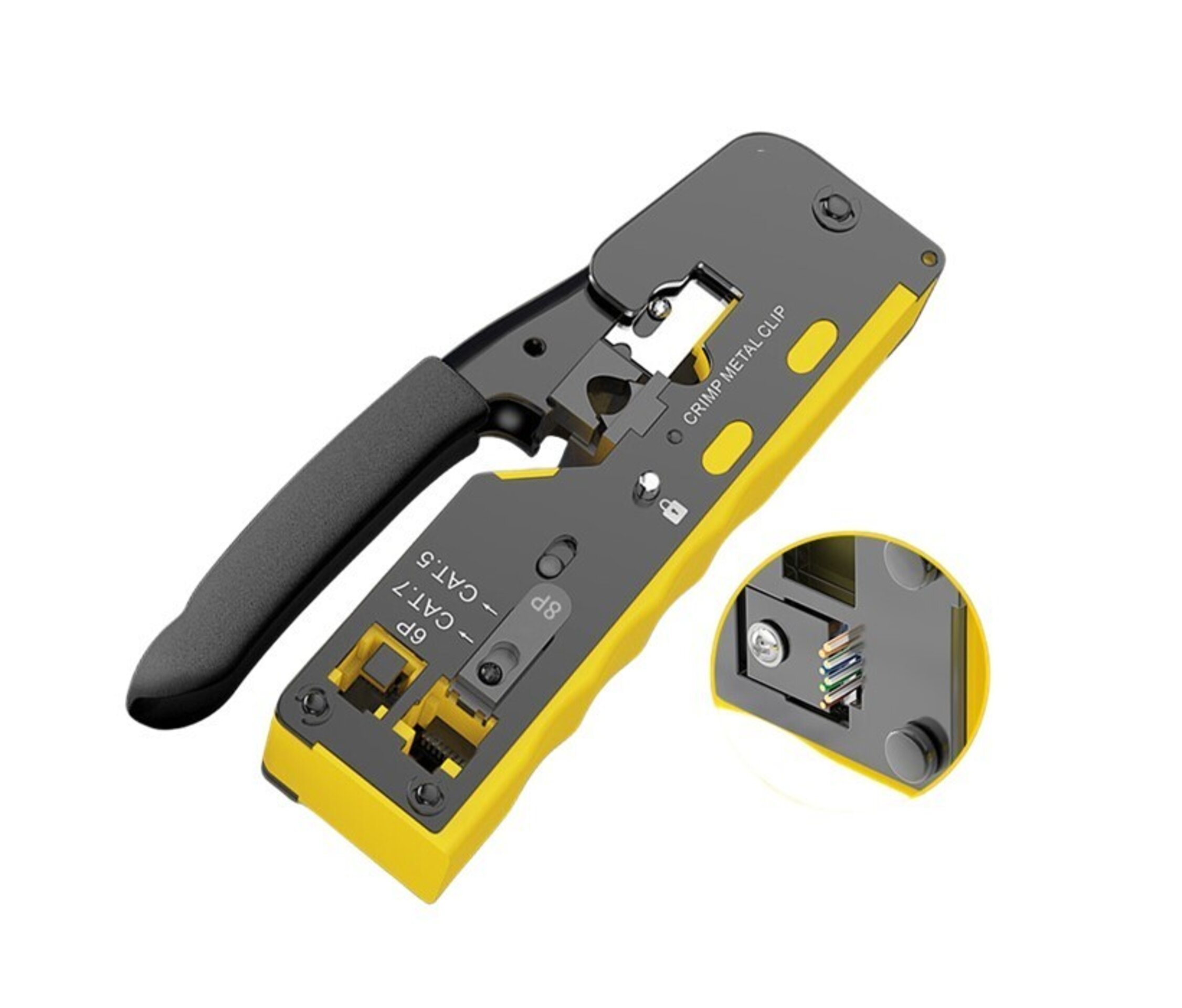 Tenaza para modulares RJ11 (6P4C), RJ12 (6P6C), RJ45 (8P8C) y pasantes - 1