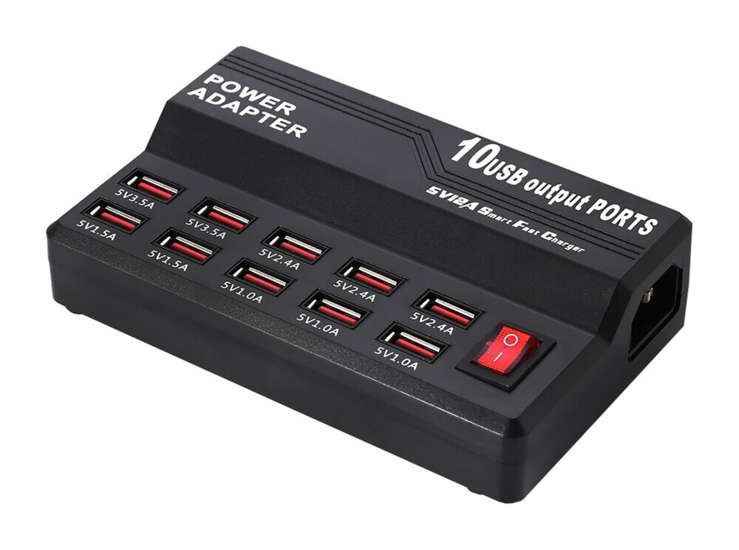 Cargador 10 puertos USB, conexion directa a 230V - 1