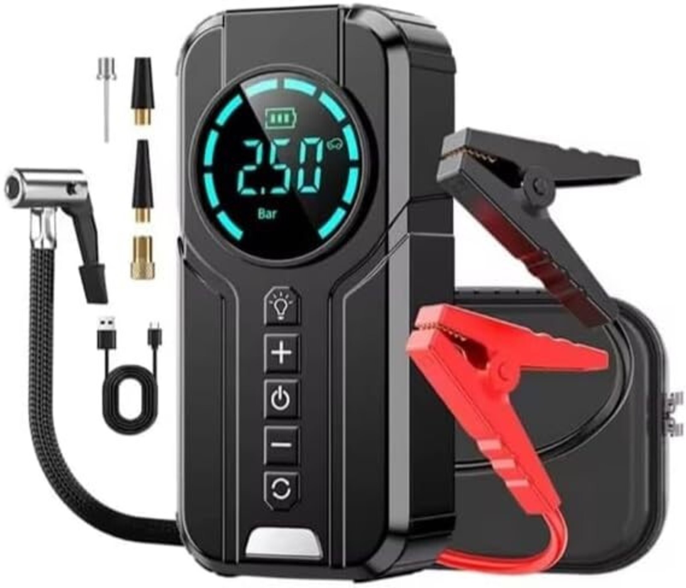 Arrancador bateria 12V, inflador neumaticos, power bank - 1