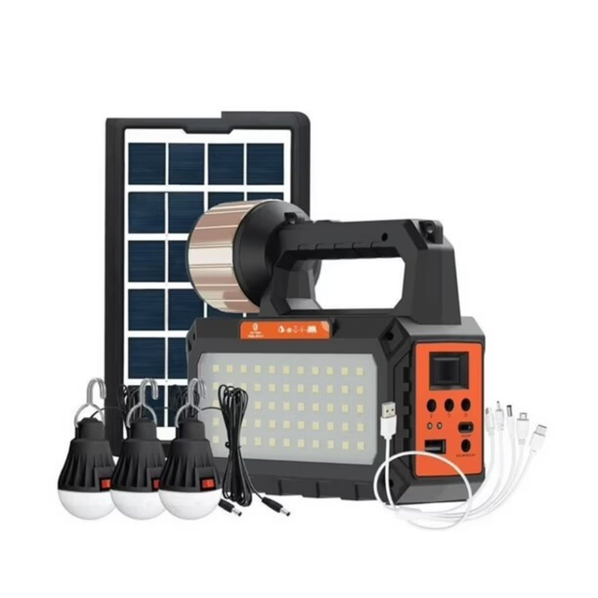 Kit Solar Emergencia Camping+bombillas+linterna+usb+radio - 1
