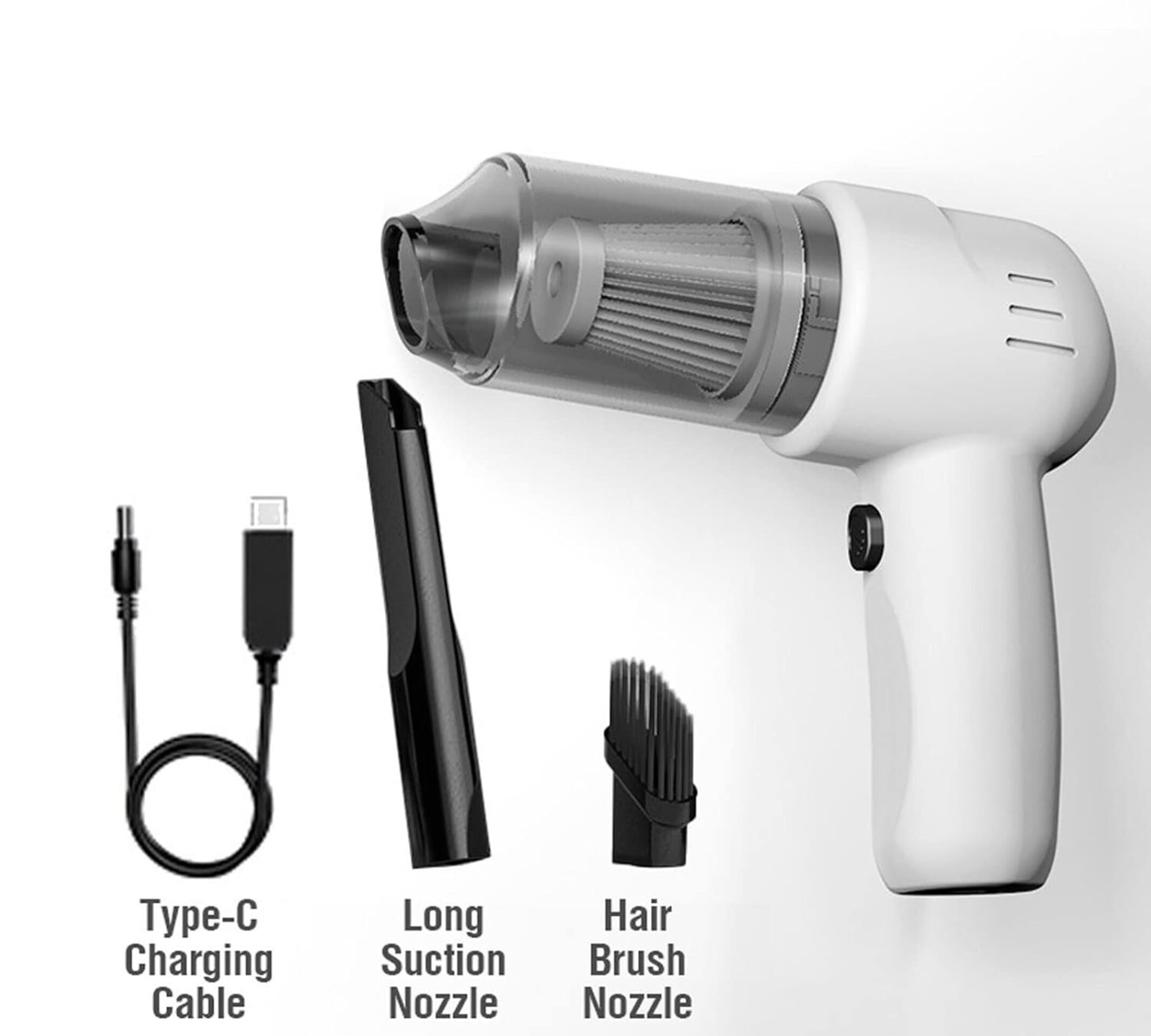 Aspiradora portatil con bateria recargable, vehiculos, sofas, teclados, etc. - 2