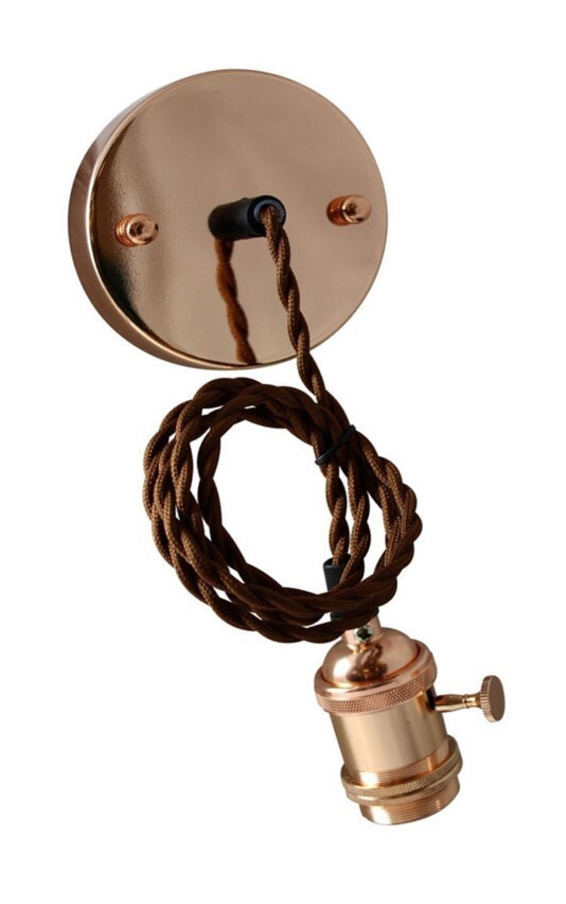 Colgante lámpara VINTAGE, color cobre, 1,2 metro, cable trenzado - 1