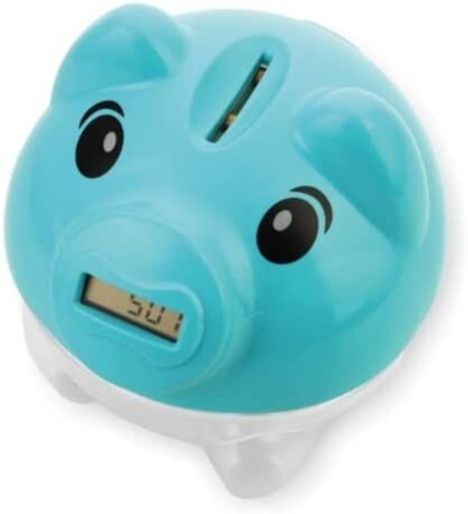 Hucha electrónica forma cerdito, cuenta las monedas, pantalla LCD - 1