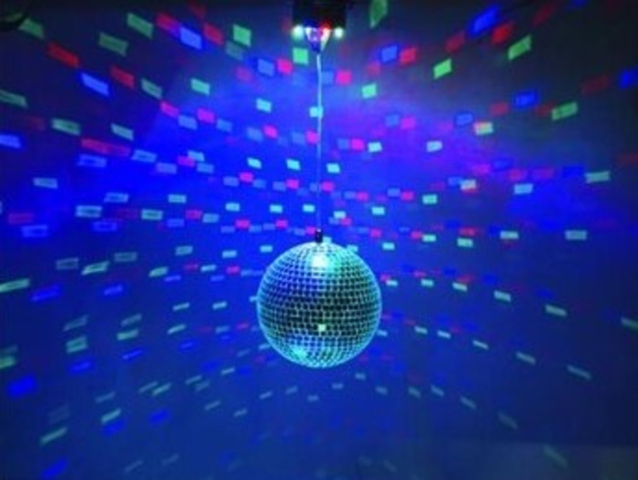 Bola espejo giratoria con motor, led multicolor, 230V - 1